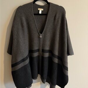 NWOT Michael Kors Gray and Black Women's Cape